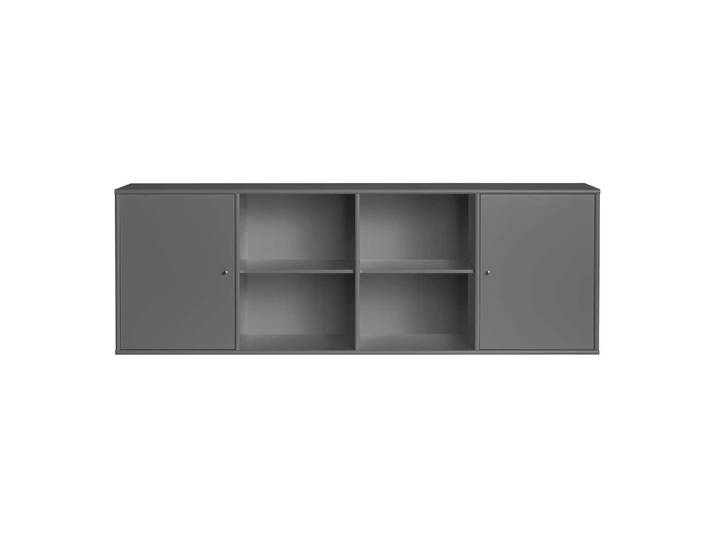 Sideboard, Massivholz & Spanplatte, Anthrazit, 177×61×42 cm, Mit 2 Türen & Soft-Close-Funktion, Modern, Hammel Furniture