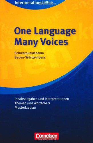 Korff, Dr. Helga - Cornelsen Senior English Library - Fiction: Ab 11. Schuljahr - One Language, Many Voices: Interpretationshilfe: Inhaltsangaben und Interpretationen - ... Themen und Wortschatz, Musterklausuren - Preis vom 09.10.2026 07:28:09 h