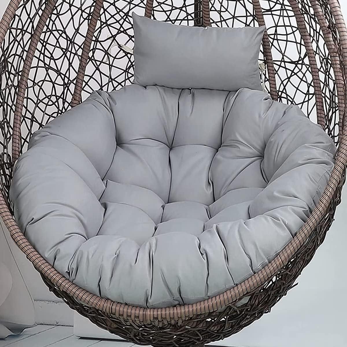 Grijs Stoelkussen voor Hangstoel Ei - Extra Dik en Zacht - 115 x 115 cm