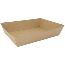 emissimo Fingerfood Pappschalen für Snacks,TAPAS und Pommes, braun, Einwegschale 180x134x45mm  400 Stück