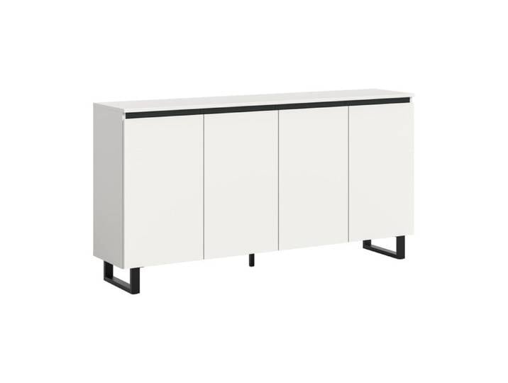 [en.casa] Buffet bas Tomasa 160 x 36 x 84 cm blanc et noir