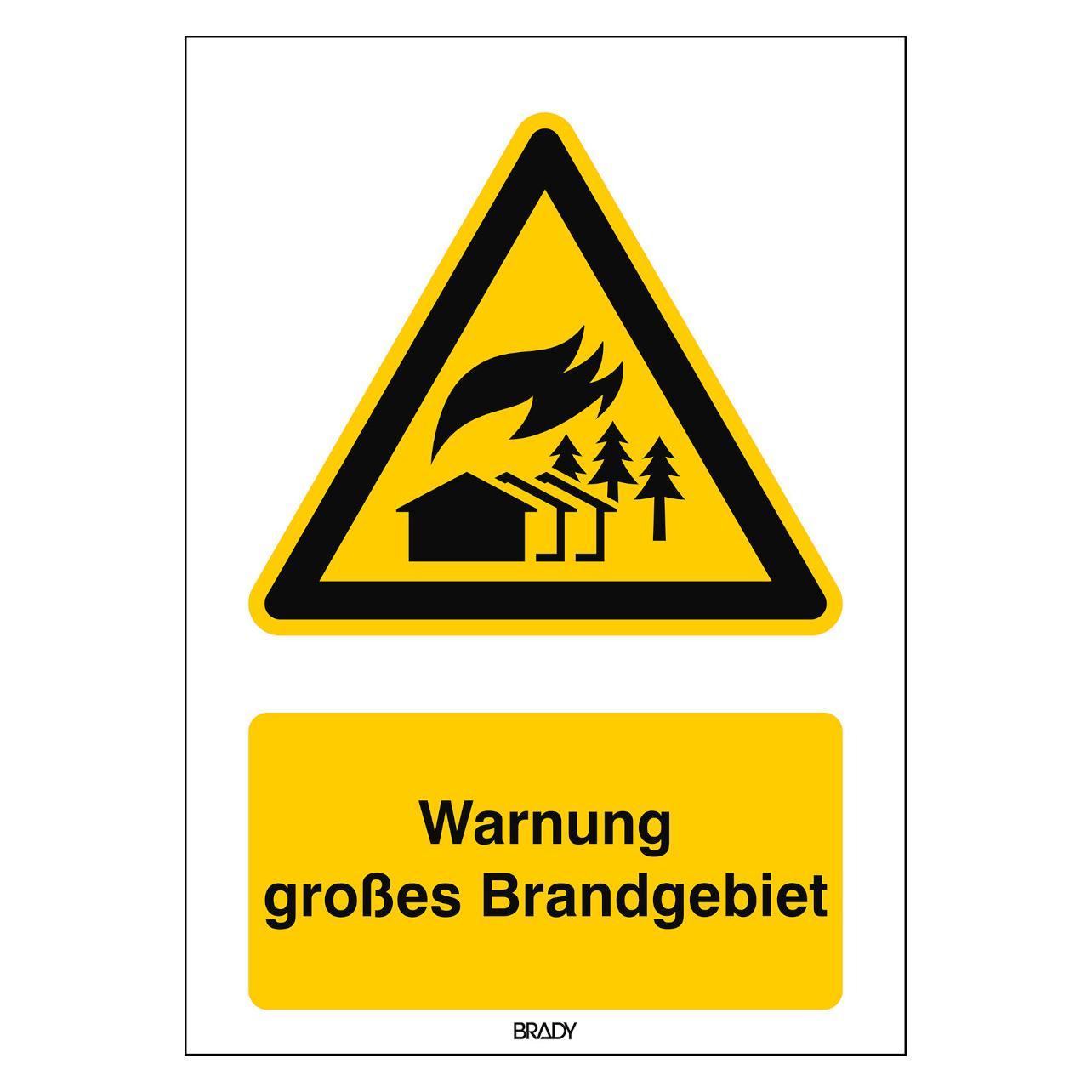 Brady ISO-Sicherheitsschild - Warnung grosses Brandgebiet (311436)