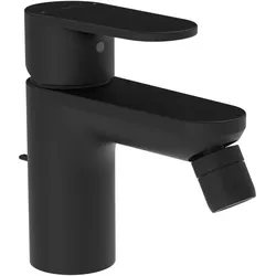 LAUFEN PRO X, Bidetmischer, Ausladung 100 mm, Festauslauf, mit Ablaufventil Clic-Clac schwarz mit HF506910198000