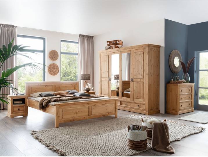 Lebenswert Schlafzimmer-Set SZ-0079, aus Kiefernholz geölt und gebeizt in eiche.