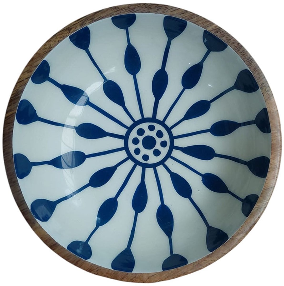 Floz Design grote houten serveerschaal met print - 30 cm - Fairtrade