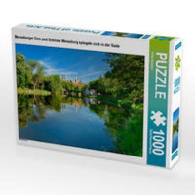 CALVENDO Puzzle Merseburger Dom und Schloss Merseburg spiegeln sich in der Saale | 1000 Teile Lege-Größe 64x48cm Foto-Puzzle für glückliche Stunden