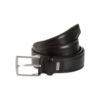 Synthetikgürtel MONTI "WIEN", Herren, Gr. 95, schwarz (schwarz uni), Materialmix, gepflegt, Gürtel, 3,5 cm breit, Klassisch-Business, kürzbar, bis Gr. 150 cm