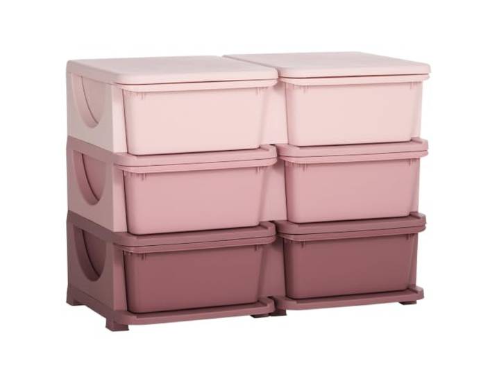 HOMCOM Schubladenschrank für Kinder mit Stauraum Rosa 75 x 37 x 56,5cm