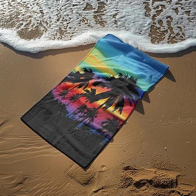 Sunshine and Beach Strandtuch Premium-Qualität ultraweich saugfähig leicht strapazierfähig schnelltrocknend lebendiges Design perfekt für Strand Pool Sonnenbaden Reisen Sommer-Accessoire bequem und stilvoll