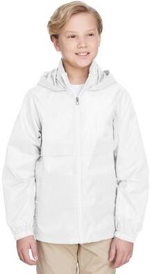Team 365 TT73Y Youth Zone Protect Lightweight Jacket in White size Large   Polyester