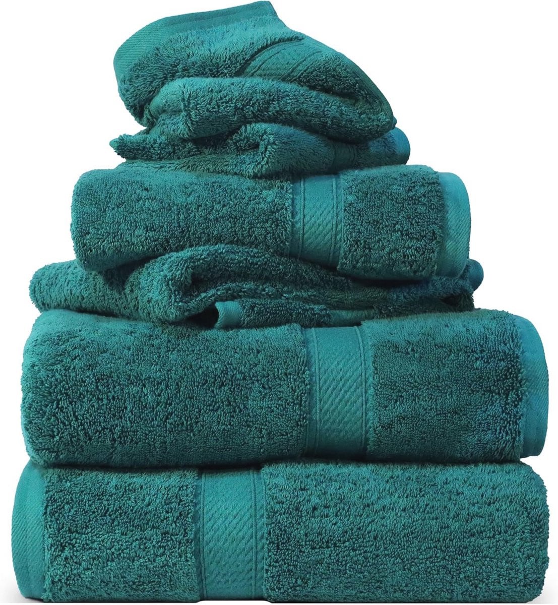 Luxe Handdoekenset 100% Katoen - Blauwgroen - Voor Volwassenen
