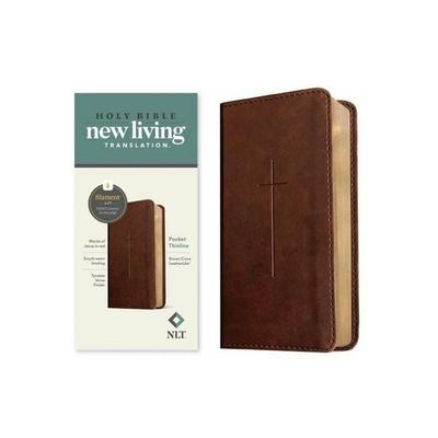 NLT Pocket Thinline Bible, Filament Enabled (Leatherlike, Brown Cross, Red Letter), Gebundene Ausgabe von New Living Translation, Tyndale House