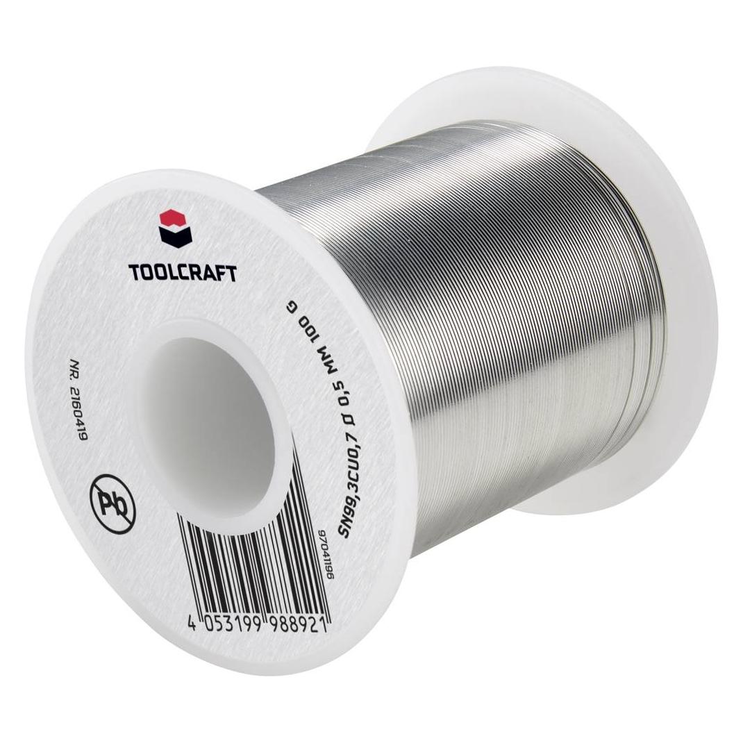 Toolcraft Lötzinn, bleifrei Spule Sn99,3Cu0,7 ROL1 100 g 0.5 mm (Lötzinn) (TO-6481257)