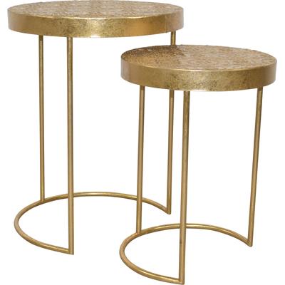 Beistelltisch INOSIGN, gold (goldfarben, goldfarben, goldfarben, 66), B:50cm H:66cm T:50cm, Extravagant, vielseitig einsetzbar und pflegeleicht: Mit diesen Attributen punktet der Beistelltisch im 2-er Set. In dem Möbel-Set sind zwei runde Tische...