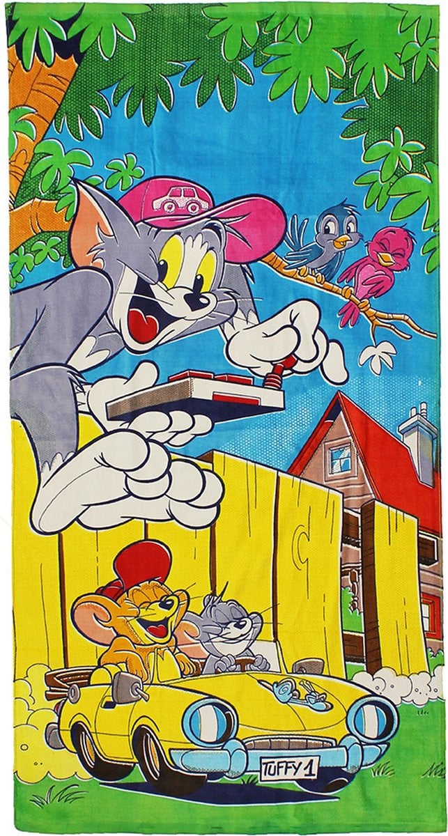 Tom en Jerry Badlaken Strandlaken B/D: 70 x 140 cm
