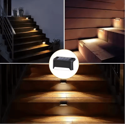 Inspire Essentials SolarGlow Outdoor Step And Deck Light black Warm 8 Pack