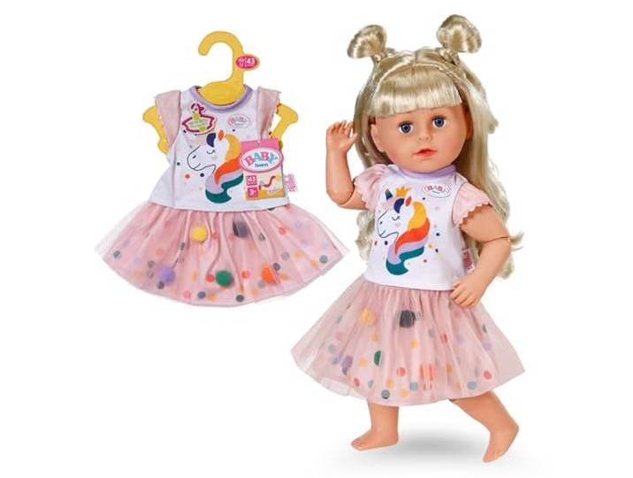 BABY born Eenhoorntutu 43 cm met tule rok