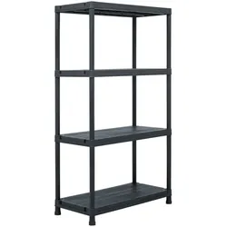 Helloshop26 - Lagerregal 100 kg 60 x 30 x 138 cm schwarzer Kunststoff 02_0000634