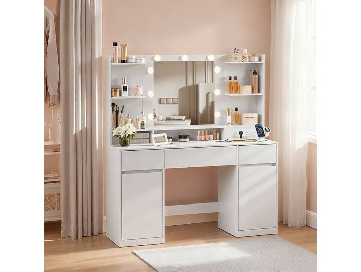 Coiffeuse lumineuse Jaidro 107 x 144 x 40cm Blanc