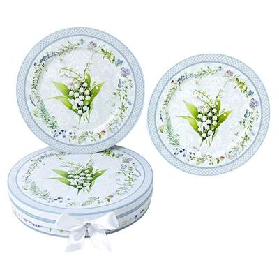 STP Goods Lily of the Valley Bone China Dessert Plate Set of 2