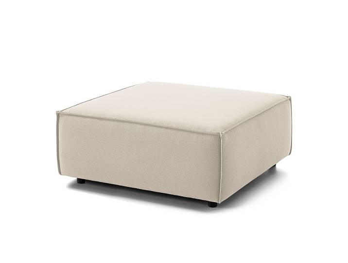 Polsterhocker quadratisch 98 x 40 x 97cm Weiß/Altweiß Webstoff Osta: Altweiß