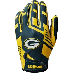 Wilson NFL Green Bay Packers Strech Fit Footballhandschuhe green/yellow Adult