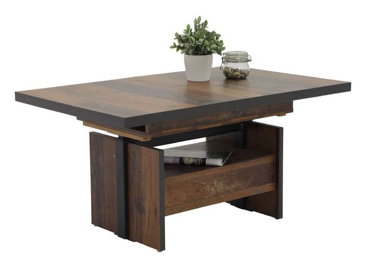 Couchtisch Noah 110-150 x 70 cm Oldwood-Dekor/Kanten farblich abgesetzt