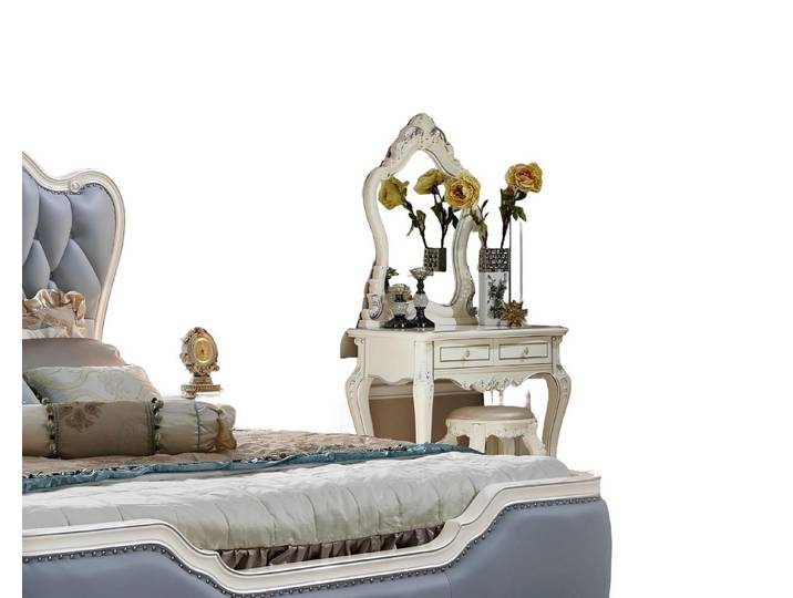 Xlmoebel Schminktisch Luxuriöse Spiegelkonsole aus Echtholz im Barock-Rokoko-Stil (Schminktisch + Hocker, Schminktisch + Hocker), Hergestellt in Europa
