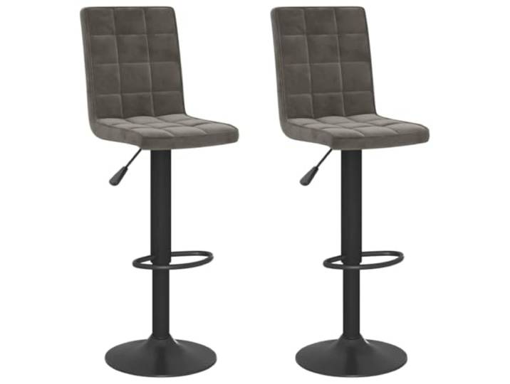Barhocker, 2-teilig, Velours, dunkelgrau, mit Gashebefunktion, drehbar Robuster Stahlrahmen, integrierte Fußstütze, vollständige Rotation, maximale Belastung 110 kg, für Bar und Esszimmer