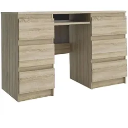 SCHREIBTISCH VALERIO 130x50x75 cm Bürotisch Computertisch, Sonoma Eiche