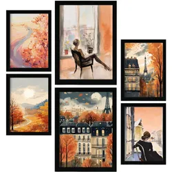 POSTER Set Mit 6 Faszinierende Frau A3 & A4 Schwarzer Rahmen