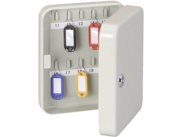 MAUL Sleutelkast grijs 20 haken stalen wandbox