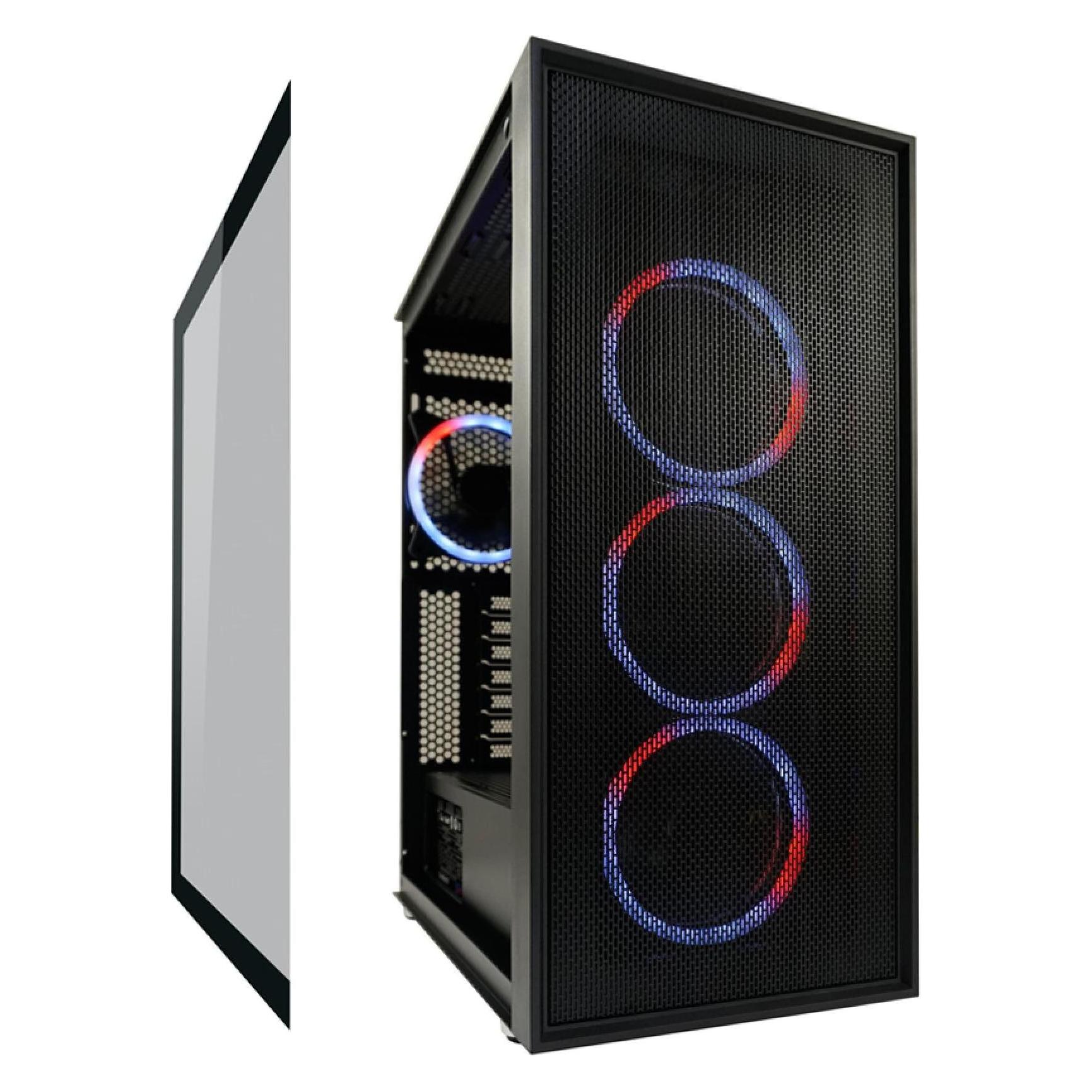 LC-Power Gehuse Gaming 802B-ON Black Wandererd X RGB black retail (ATX, mATX, Mini-ITX) (ATX GAMING 802B)