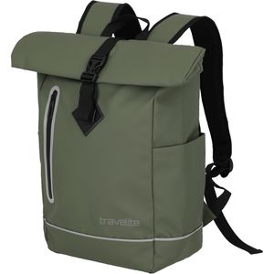 Travelite Rucksack Basics Rollup, 48 cm, Rolltop, olivgrün, Planenmaterial, wasserdicht, 19 Liter