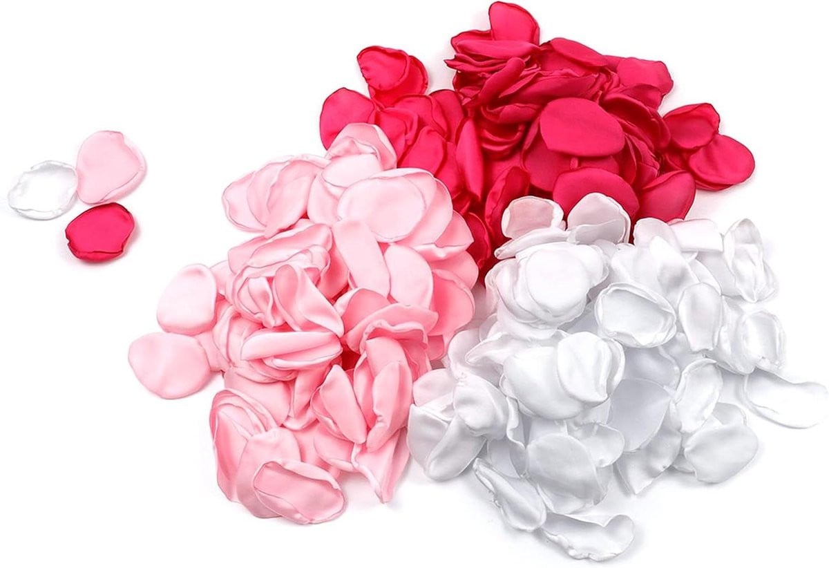 300 stuks Zijden Rozenblaadjes - Kunstbloemen Decoratie - Wit Roze