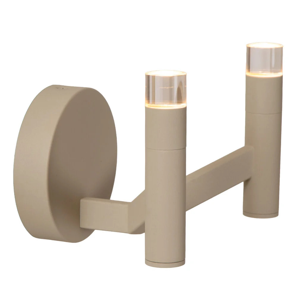 Lucide WELLINGTON Wandlamp - LED Dimbare G9 - 2x3W 2700K - Taupe
