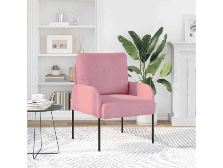 KTHLBRH Rosa Sofa mit Kissen 55 cm Sperrholz Weiches Polyester, Metallbeine, modernes Design, einfache Reinigung