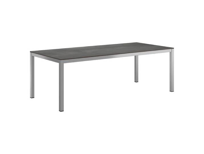 OUTLIV. Gartentisch 220x100cm Edelstahl/HPL Hellgrau