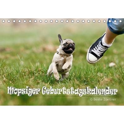 Mopsiger Geburtstagskalender (Tischkalender immerwährend DIN A5 quer)