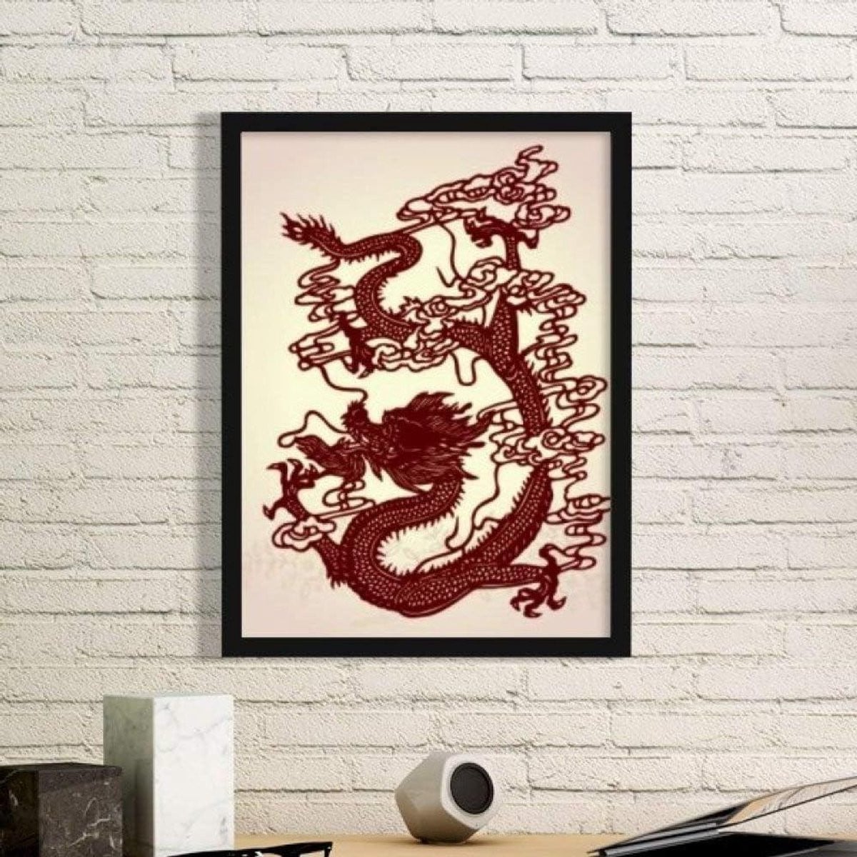 Wanddecoratie Print Schilderij Poster met Houten Frame in het Zwart