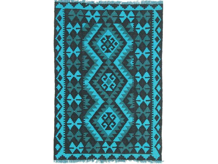 Kelim Afghan Chromatic Teppich 83x119 Handgewebt Orientteppich Wolle