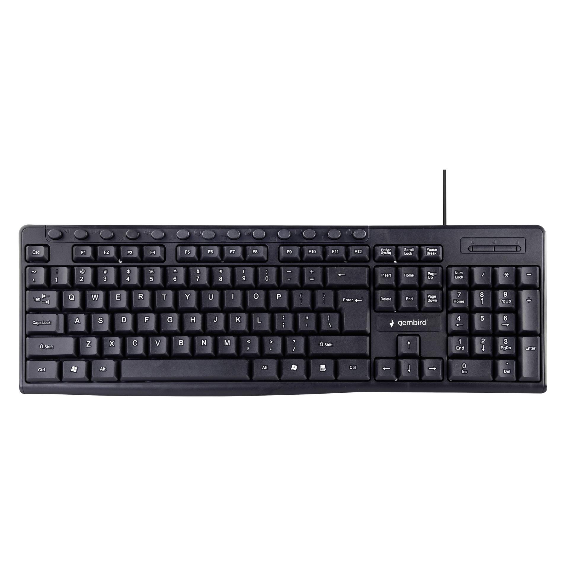 Gembird Multimedia-Tastatur US-Layout schwarz (DE, Kabelgebunden) (KB-UM-107-DE)