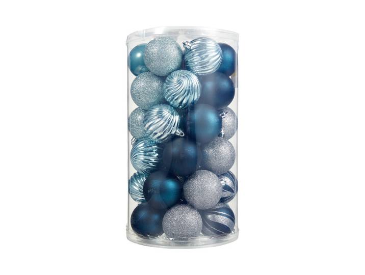 41er Baumkugeln, Dunkelblau Glitter