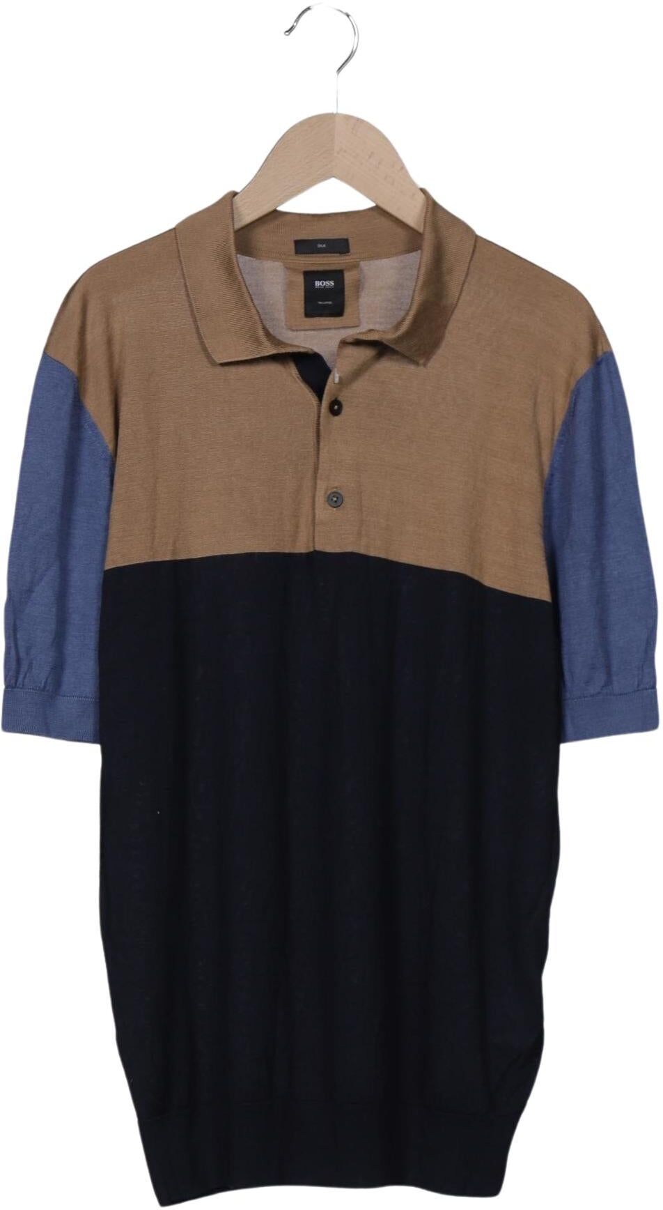 by Hugo Boss Herren Poloshirt, Mehrfarbig, Gr. M, Seide - Second Hand