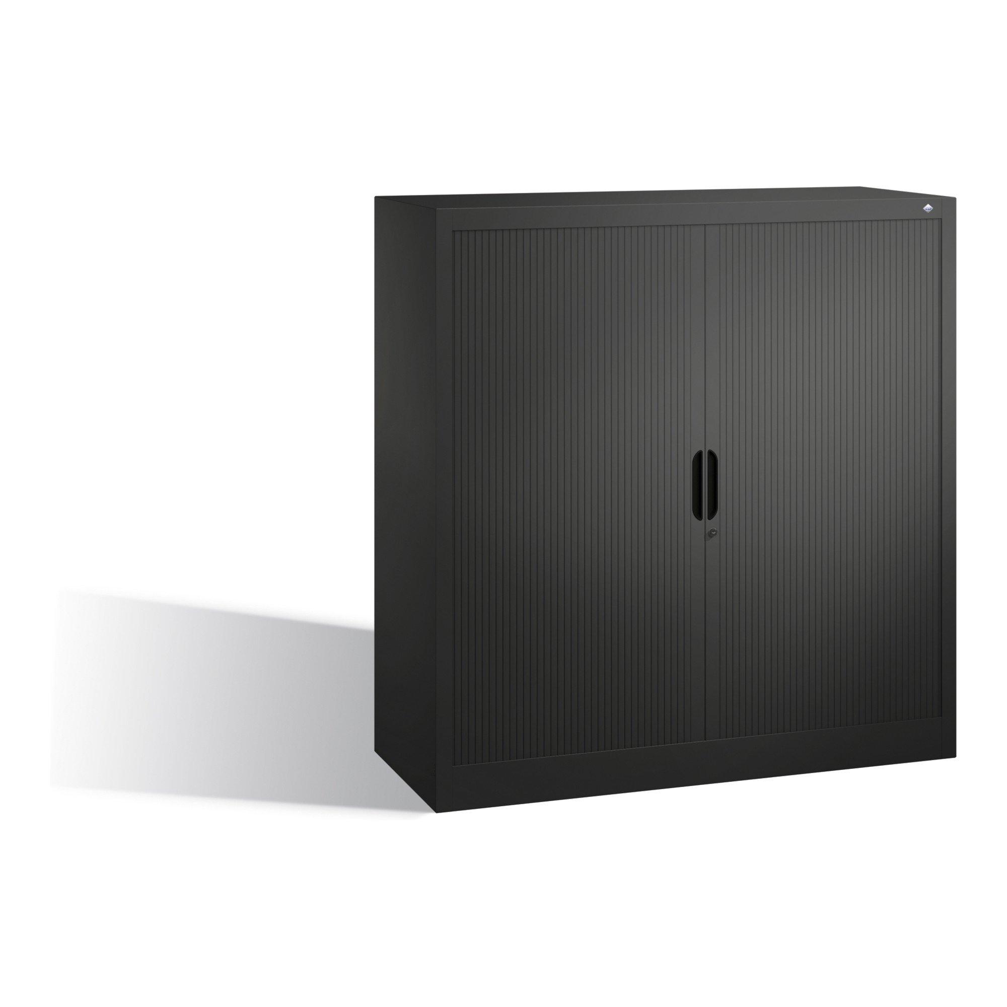 C+P Akten-Sideboard Omnispace mit Rollladen, 3 Ordnerhöhen, H1230xB1200xT420mm Schwarzgrau ; C + P Möbelsysteme (3233-00|S00007)