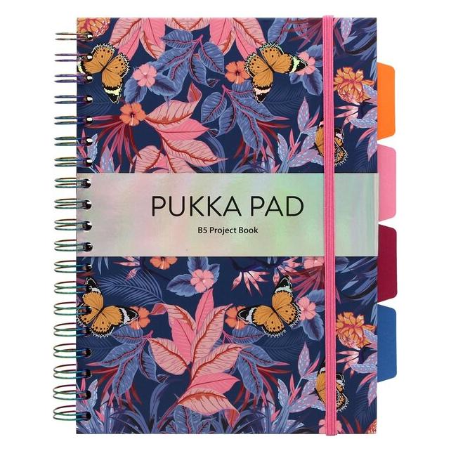 Pukka Fun Pukka Bloom B5 Hardcover Organiserbook liniert 100 Blatt (B5, DIN B5, Liniert, Harter Einband) (9494-BLM(ASST))