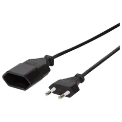 Kabel LogiLink Netzkabelverlängerung CEE7/16 schwarz 2m