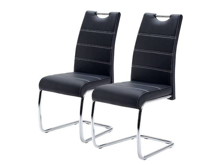 Freischwinger La Paz Kunstleder 43 x 98 x 59cm Schwarz/Schwarz 2er Set