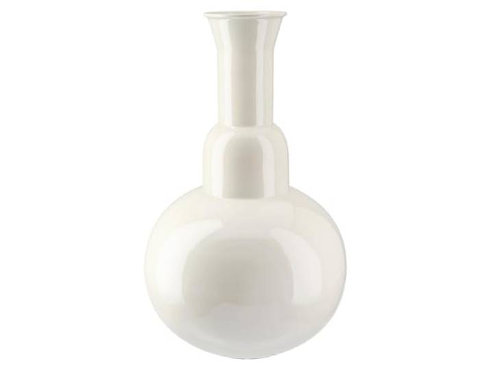 GILDE Vase Filu aus Metall - glänzend Creme - Höhe 36cm x Breite 23cm - Dekovase