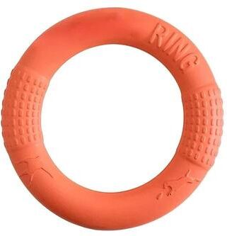 Uplift Essentials EVA High Buoyancy Training Ring Impact Resistant Flying Disc & Puller For Small To Large Dogs orange 7 In
